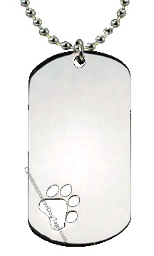 Stainless Steel Paw Dog Tag