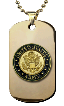 Stainless Steel Army Insignia Green