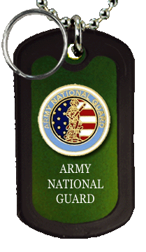 Army Aluminum National Guard Dog Tags