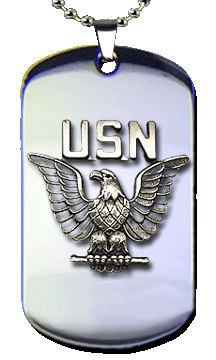 Navy USN Letter Eagle Dog Tag