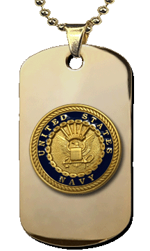 Navy Gold Insignia Dog tag