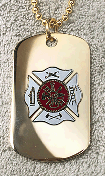 Gold FireFighter Dog Tag