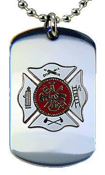 Stainless Steel White Firefighter Insignia