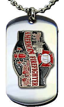 Stainless Steel Red Firefighter Insignia