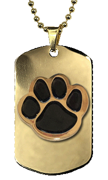 Gold Stainless K9 Gold Paw Tag