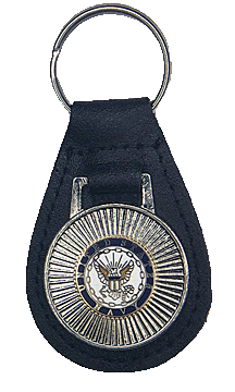 Navy Leather Key Chain