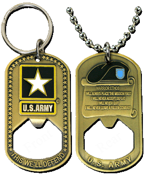 Support Our Troops Bottle Opener Dog Tag
