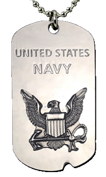 Navy Stainless Steel Dog Tag