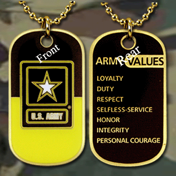 Army Values Dog Tag