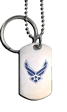 Mini Air Force Blue Wings Dog Tag