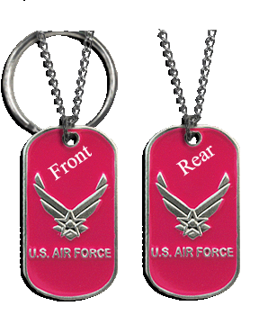 Pink Air Force Mini Dog Tags