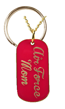 Pink Air Force Mom Dog Tags