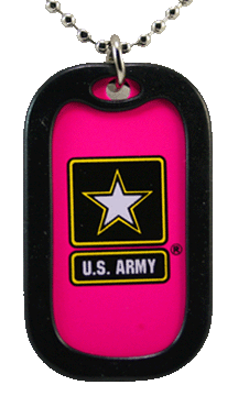 Pink Army Aluminum Dog Tag