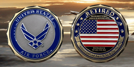 Air Force Retired Challenge Coin