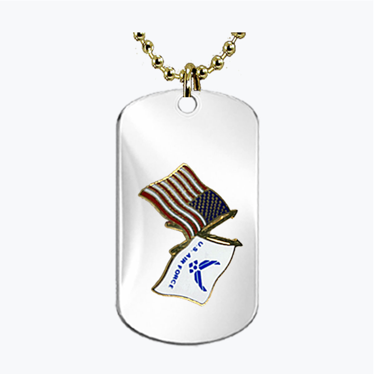 Air Force Hap Arnold Wing Flag and US Flag Dog Tag