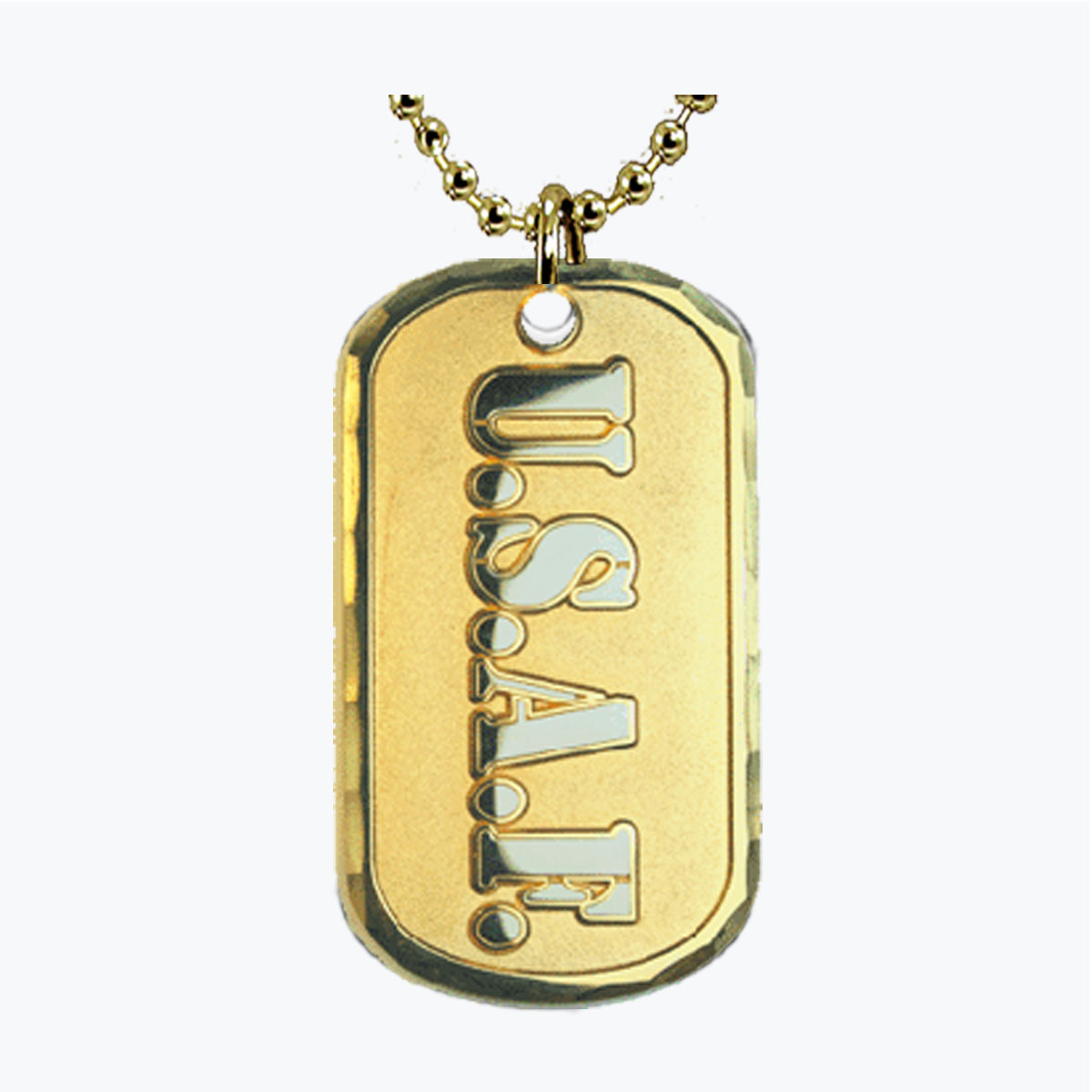 Air Force USAF Letters Gold Dog Tag