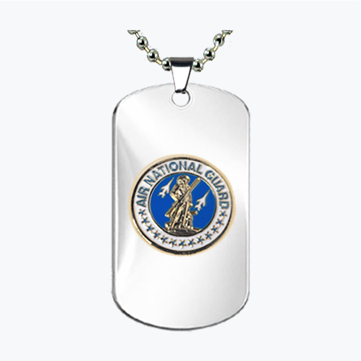 Air National Guard Round Emblem Dog Tag