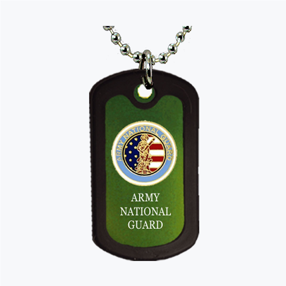 Army Nation Guard Green Aluminum Dog Tag