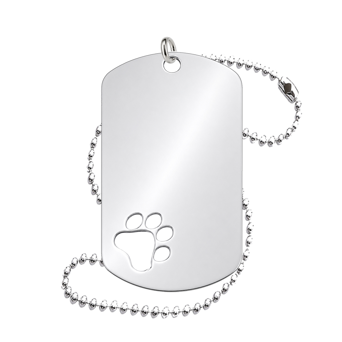 Stainless Steel Paw Cutout Dog Tag Blank