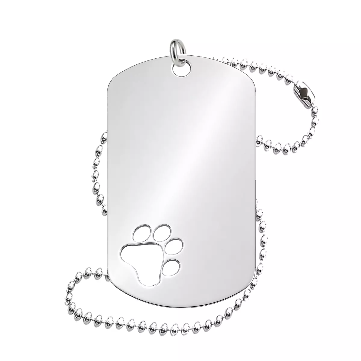 Stainless Steel Paw Cutout Dog Tag Blank