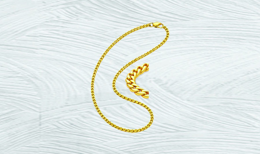 2.2mm Gold Stainless Steel Curb Link Chain