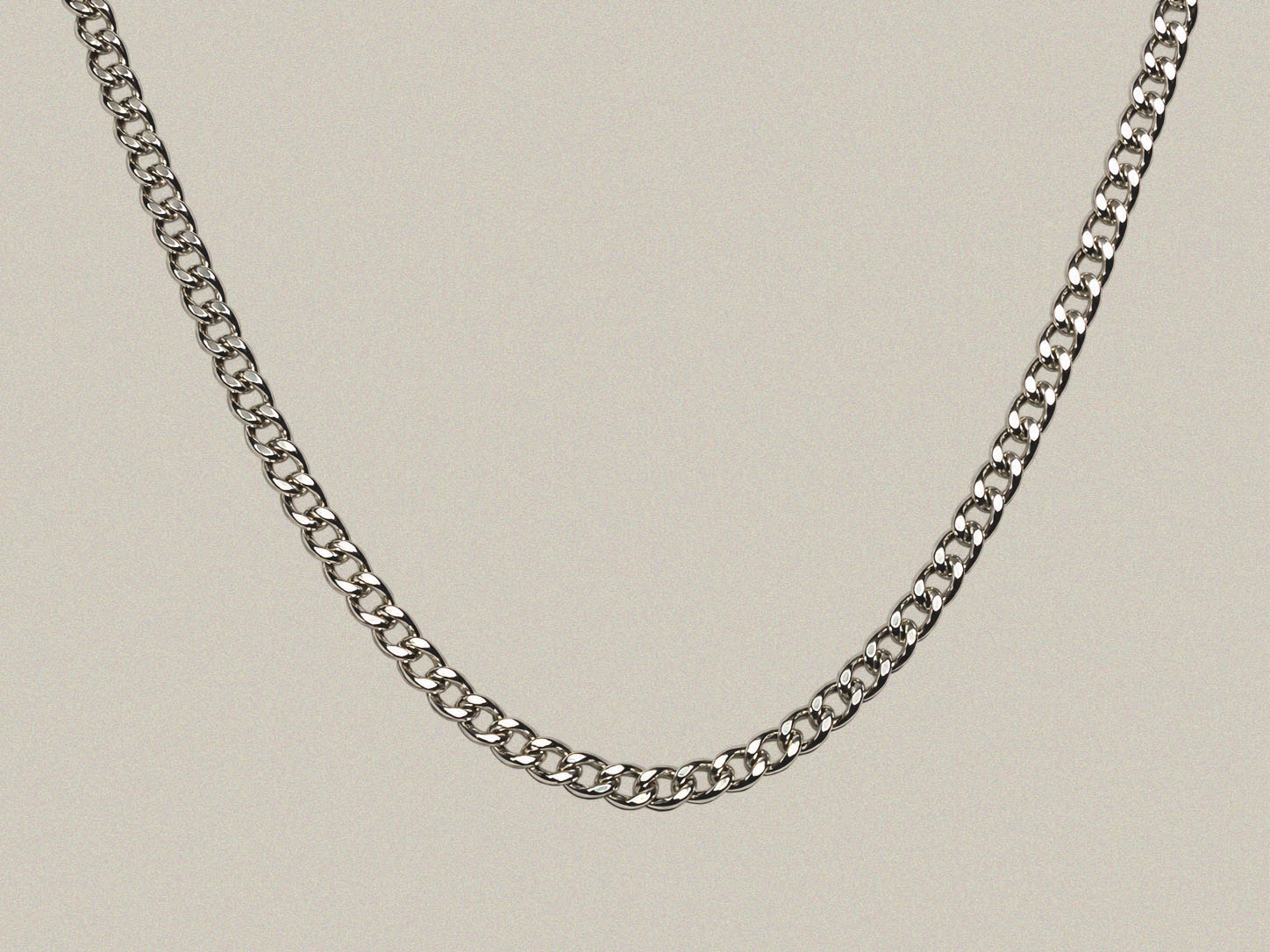2.8mm Stainless Curb Link Chain No Clasp - 26 Inch