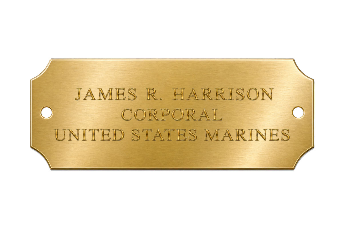 Gold Flag Case Plaque with Gold Lettering