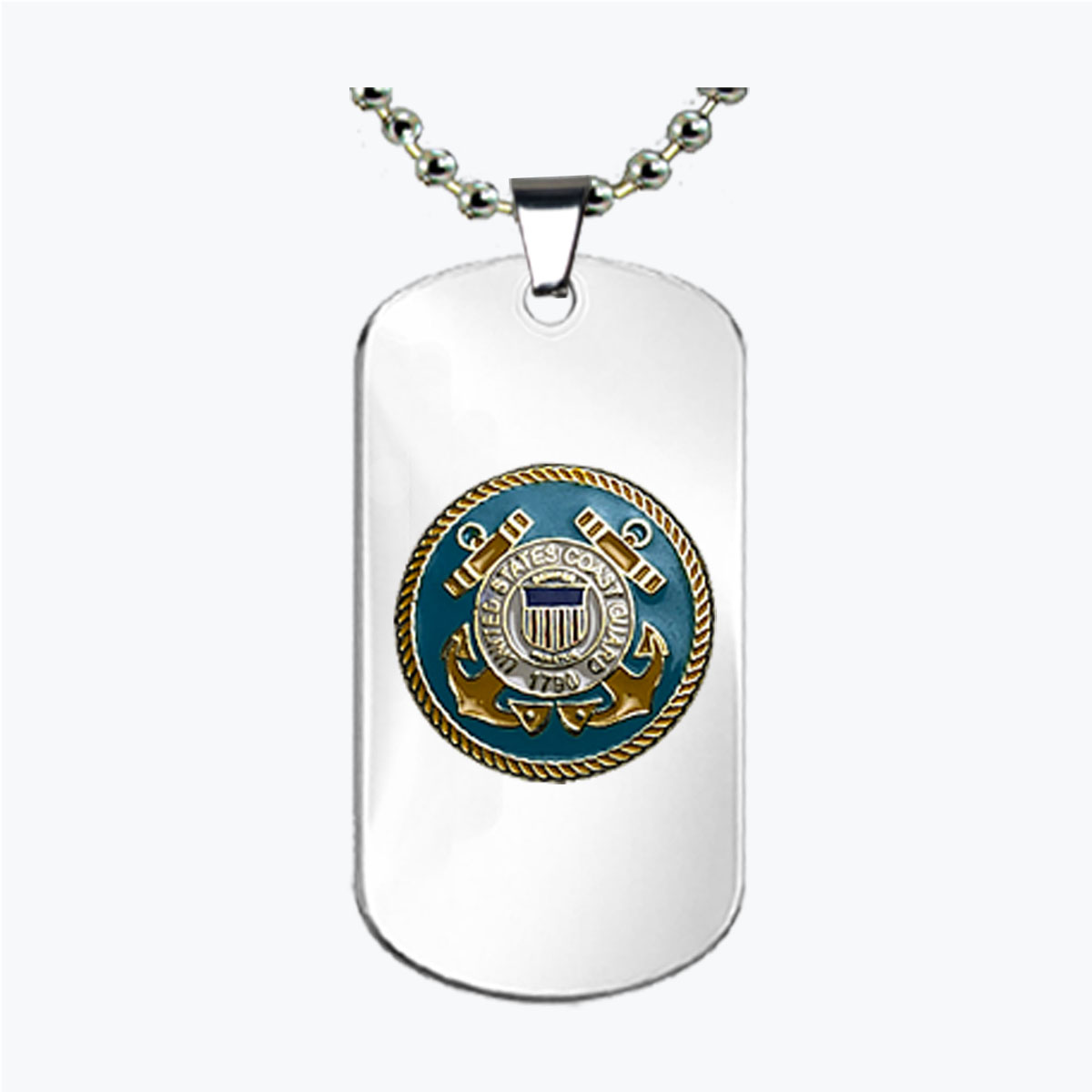 Coast Guard Insignia Gold Blue Emblem Dog Tag