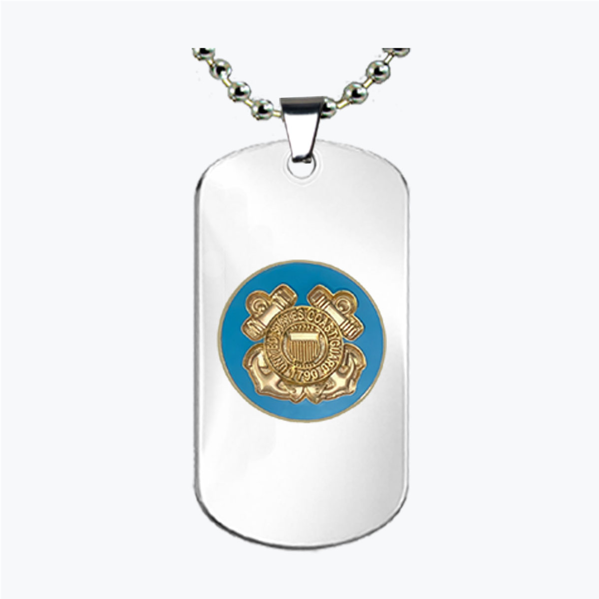 Coast Guard Insignia Gold Emblem Dog Tag