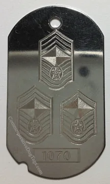 Air Force Senior NCO custom rank dog tag