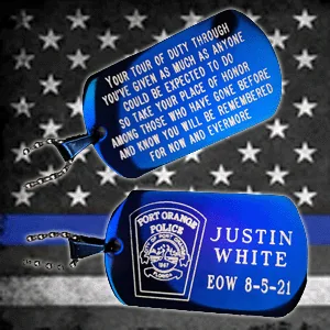 Port Orange Police Officer Justin White memorial dog tags
