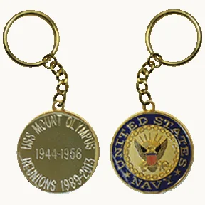 USS Mount Olympus Navy reunion custom key chains