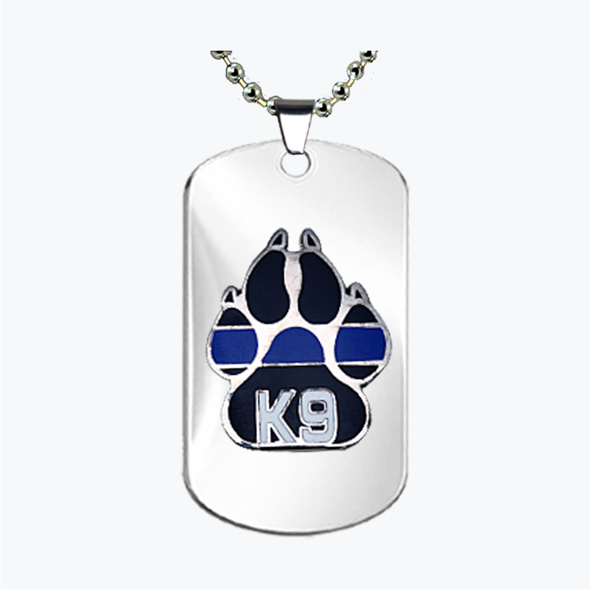 K9 Thin Blue Line Paw Dog Tag