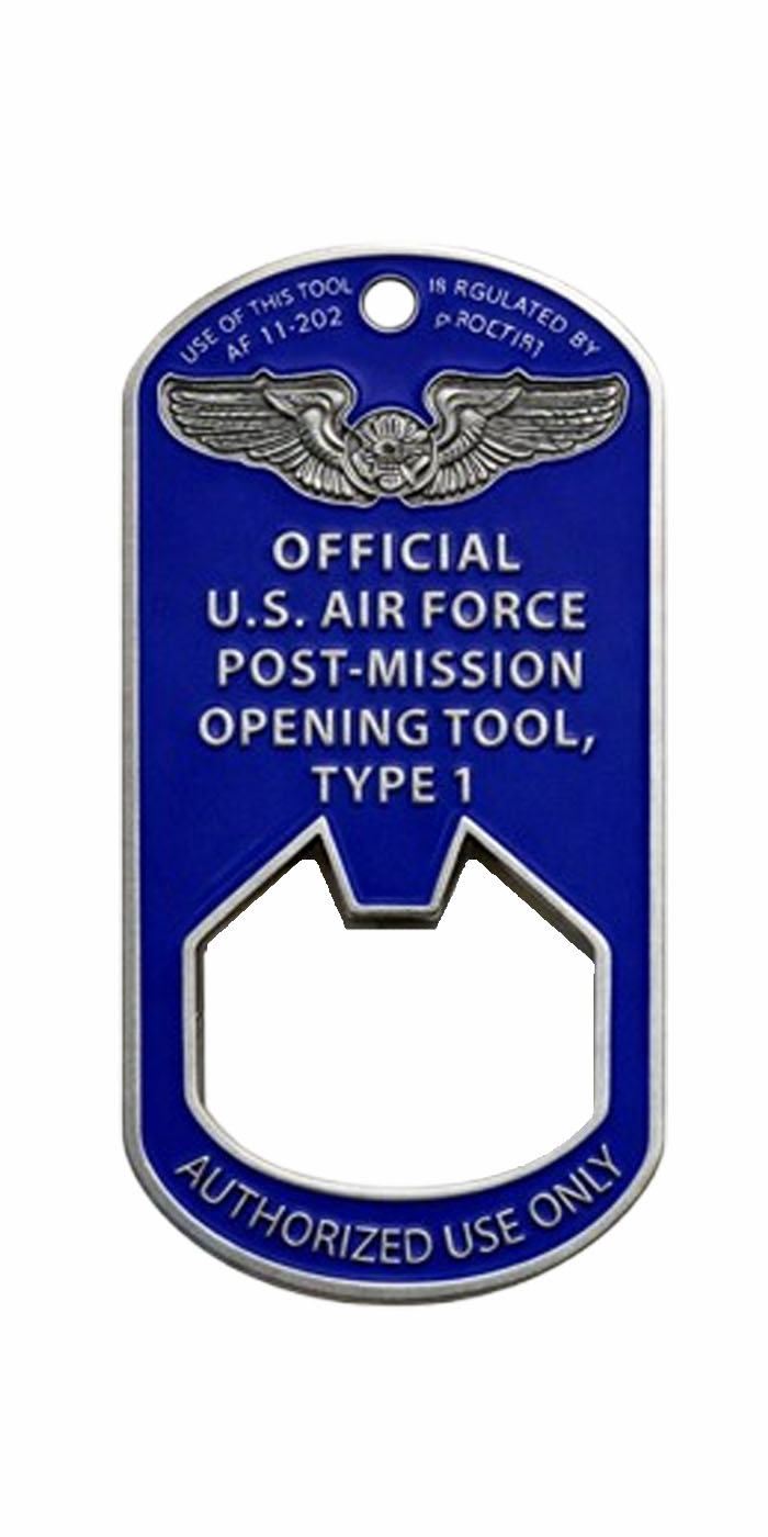 Air Force Post Mission Bottle Opener - Back View