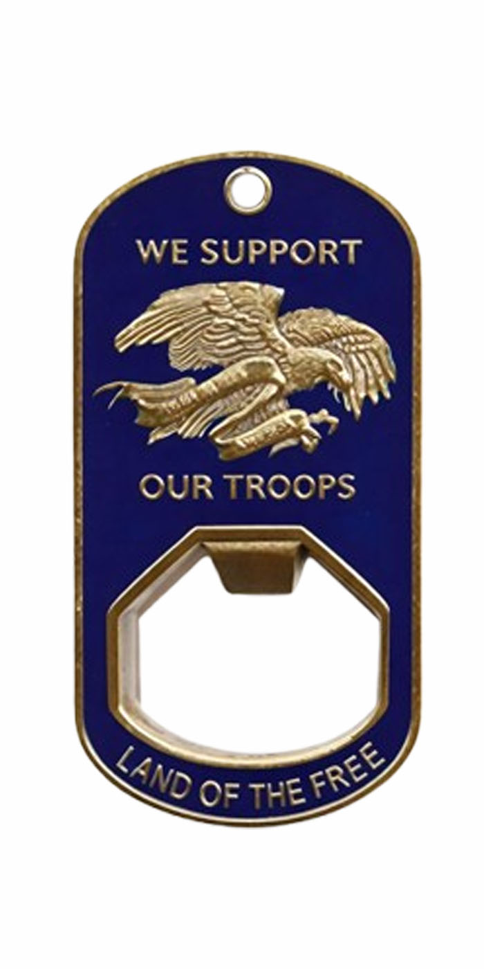 Support Our Troops Bottle Opener - Back View