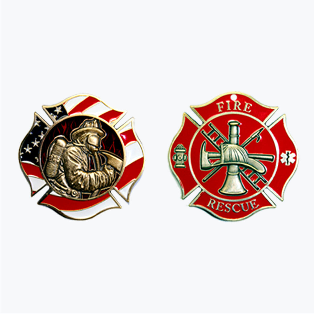 Firefighter Maltese Cross Challenge Coin