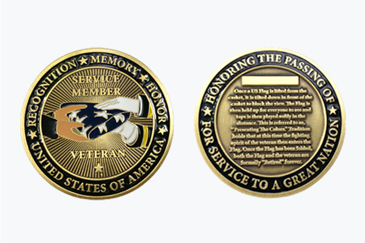 Veteran Memorial Flag Presentation Challenge Coin