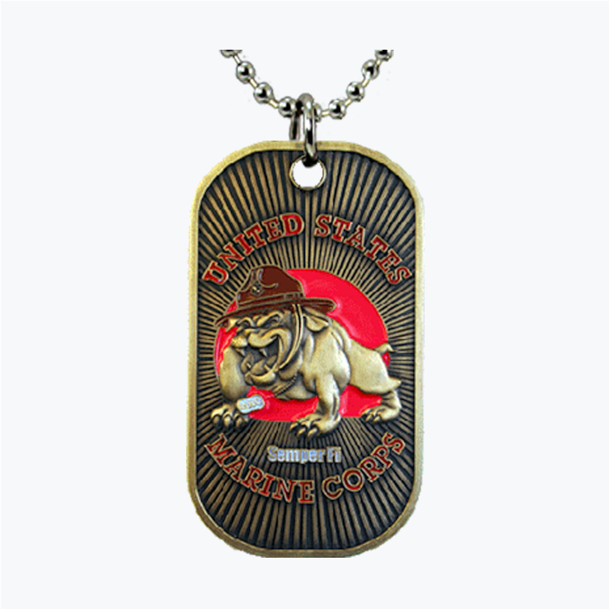Marine Mascot Bulldog Dog Tag