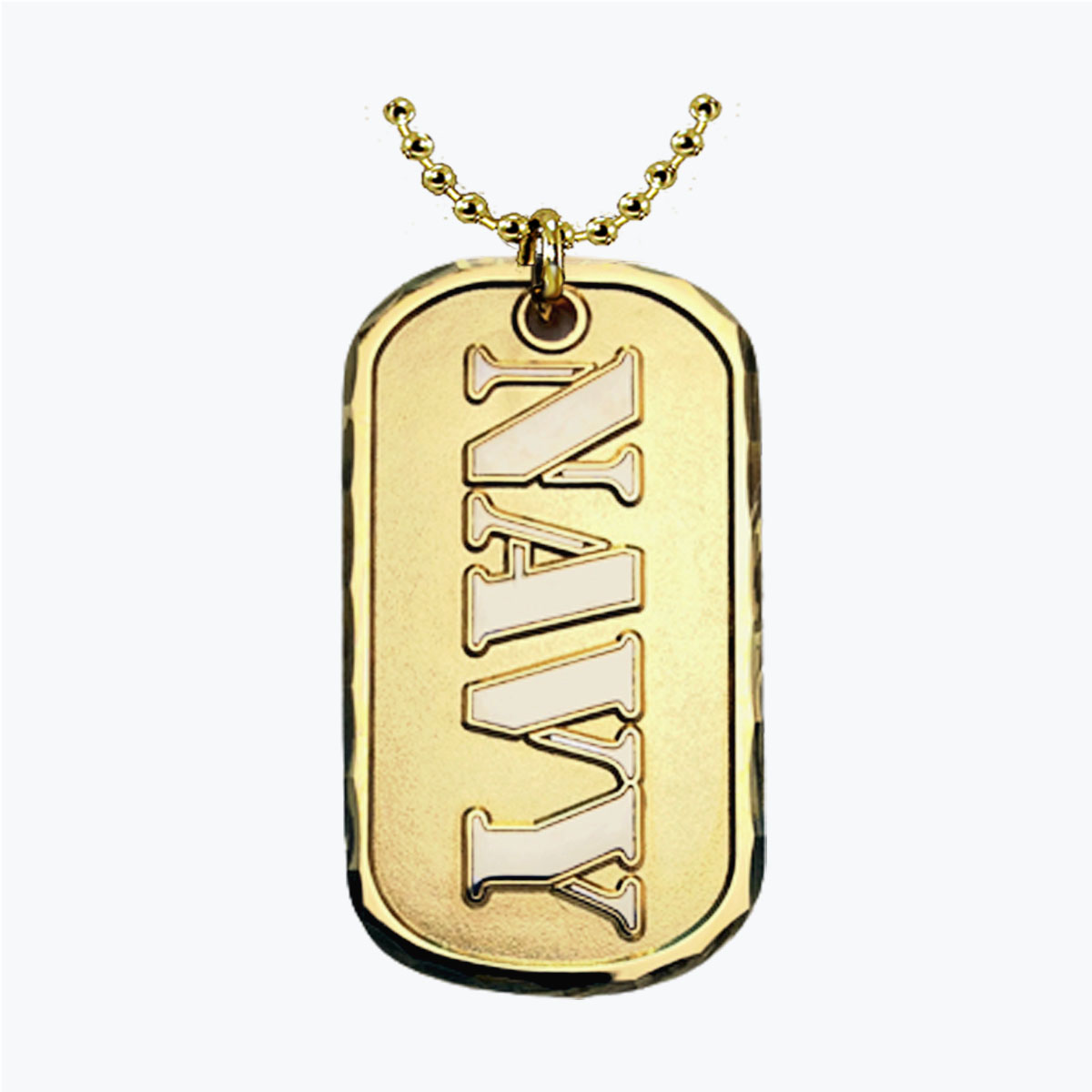 Navy Gold Cast Metal Dog Tag with Navy