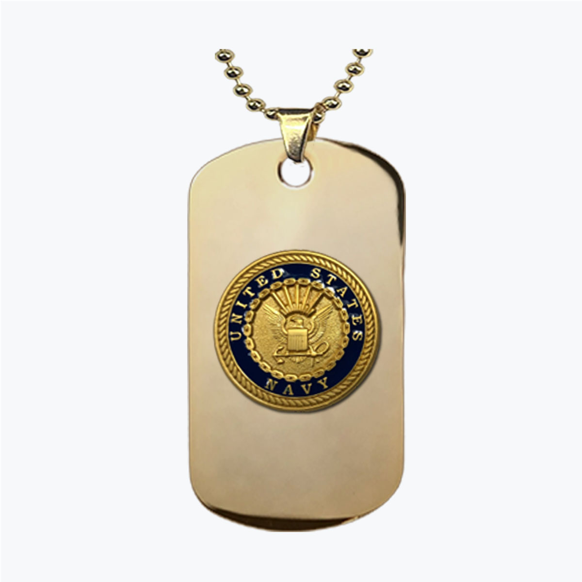 Navy Insignia Gold Stainless Dog Tag