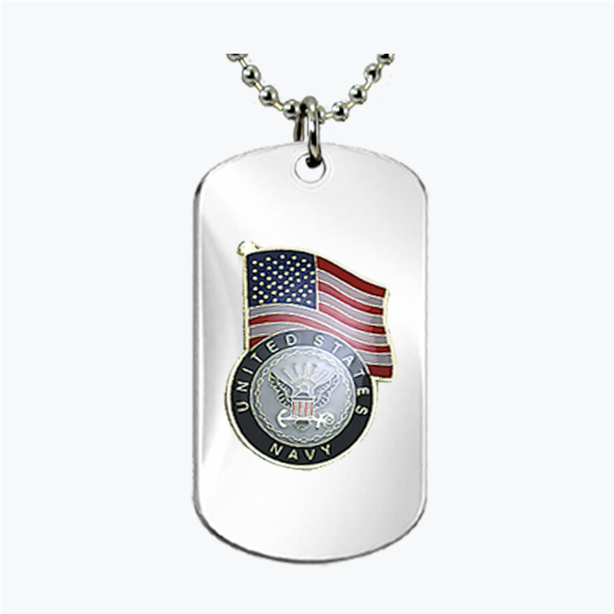 Navy Insignia with U.S. Flag Dog Tag