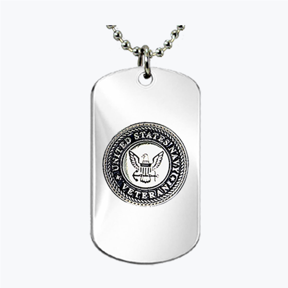 Navy Veteran Insignia Rope Border Dog Tag
