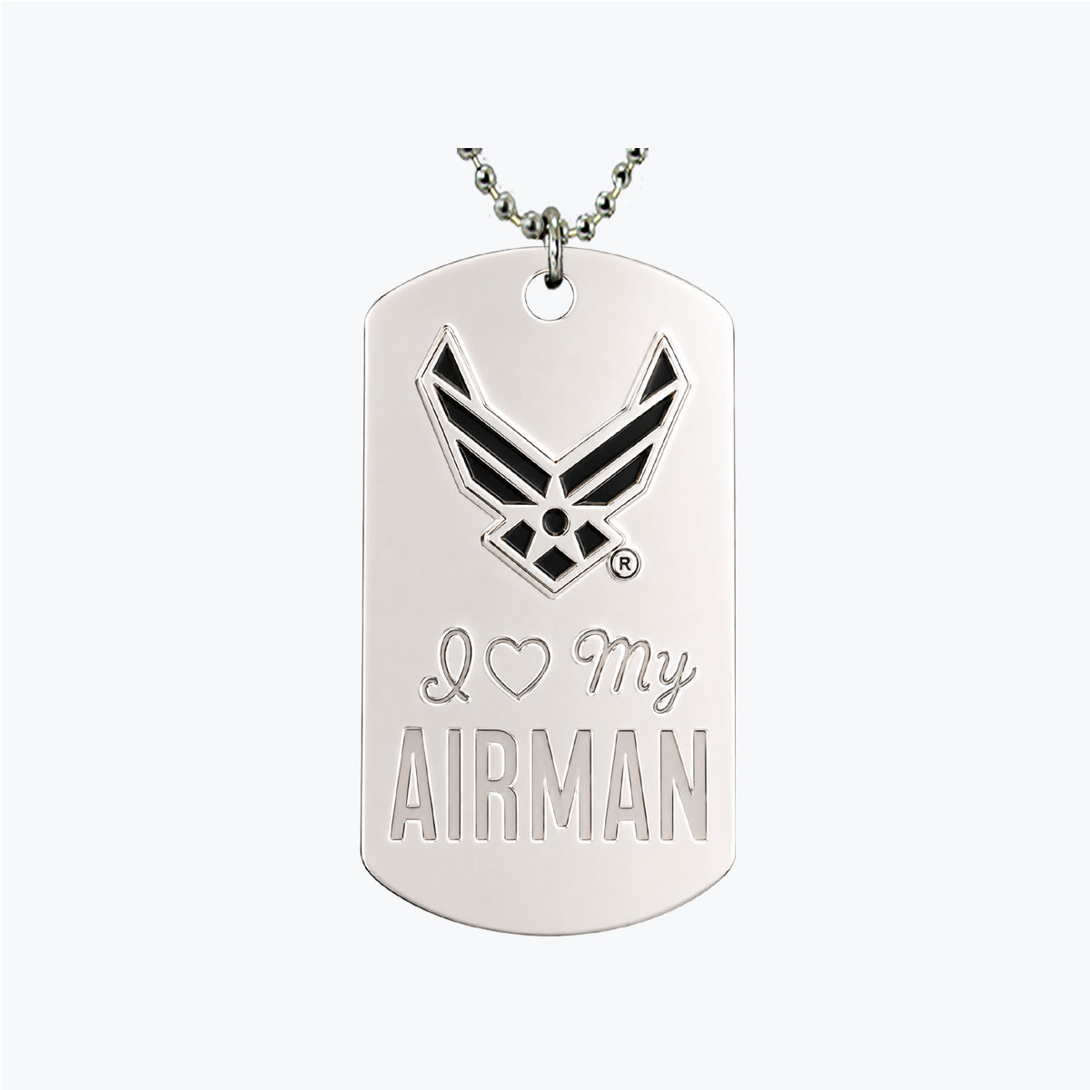 Mini Air Force I Love My Airman Dog Tag