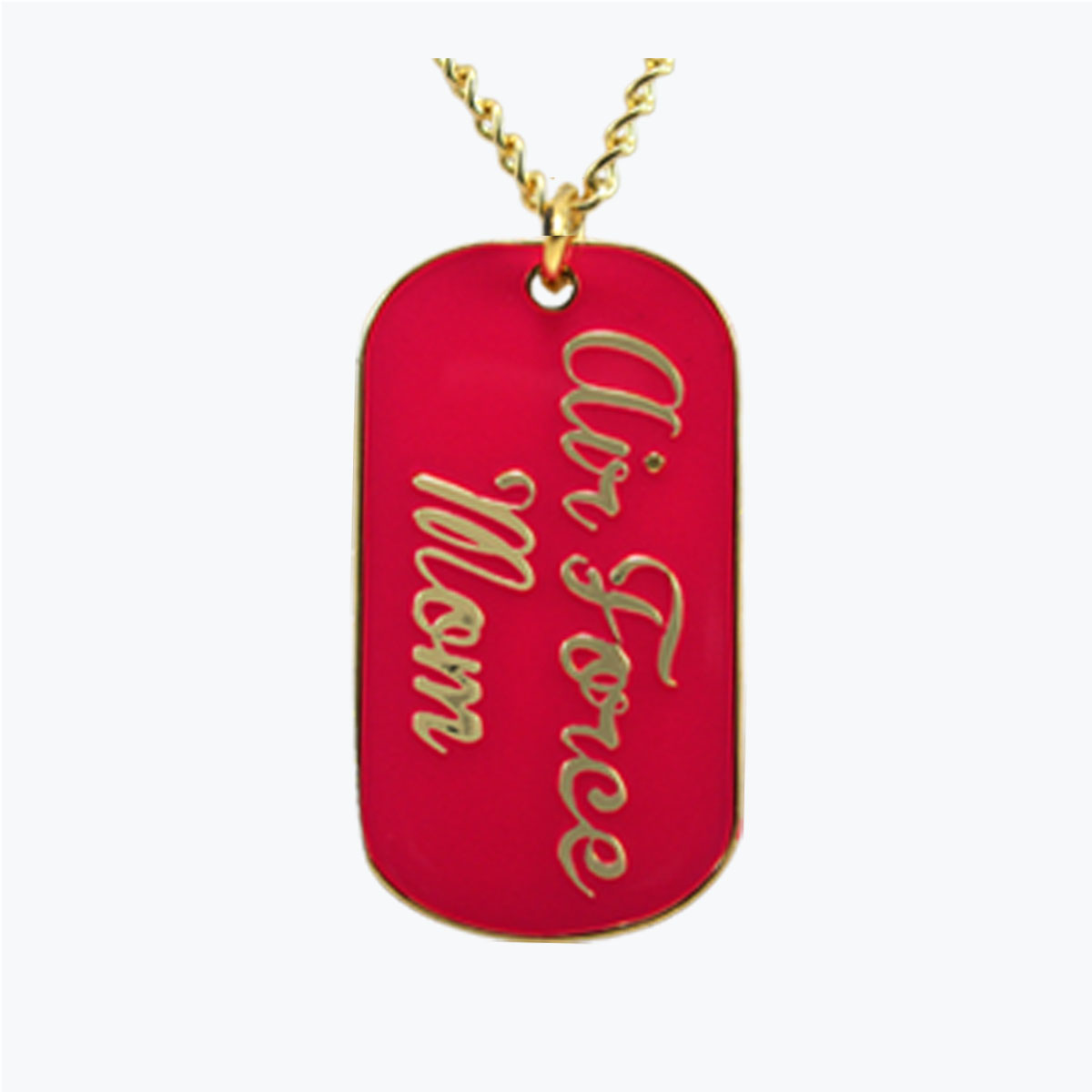 Mini Air Force Mom Pink Dog Tag