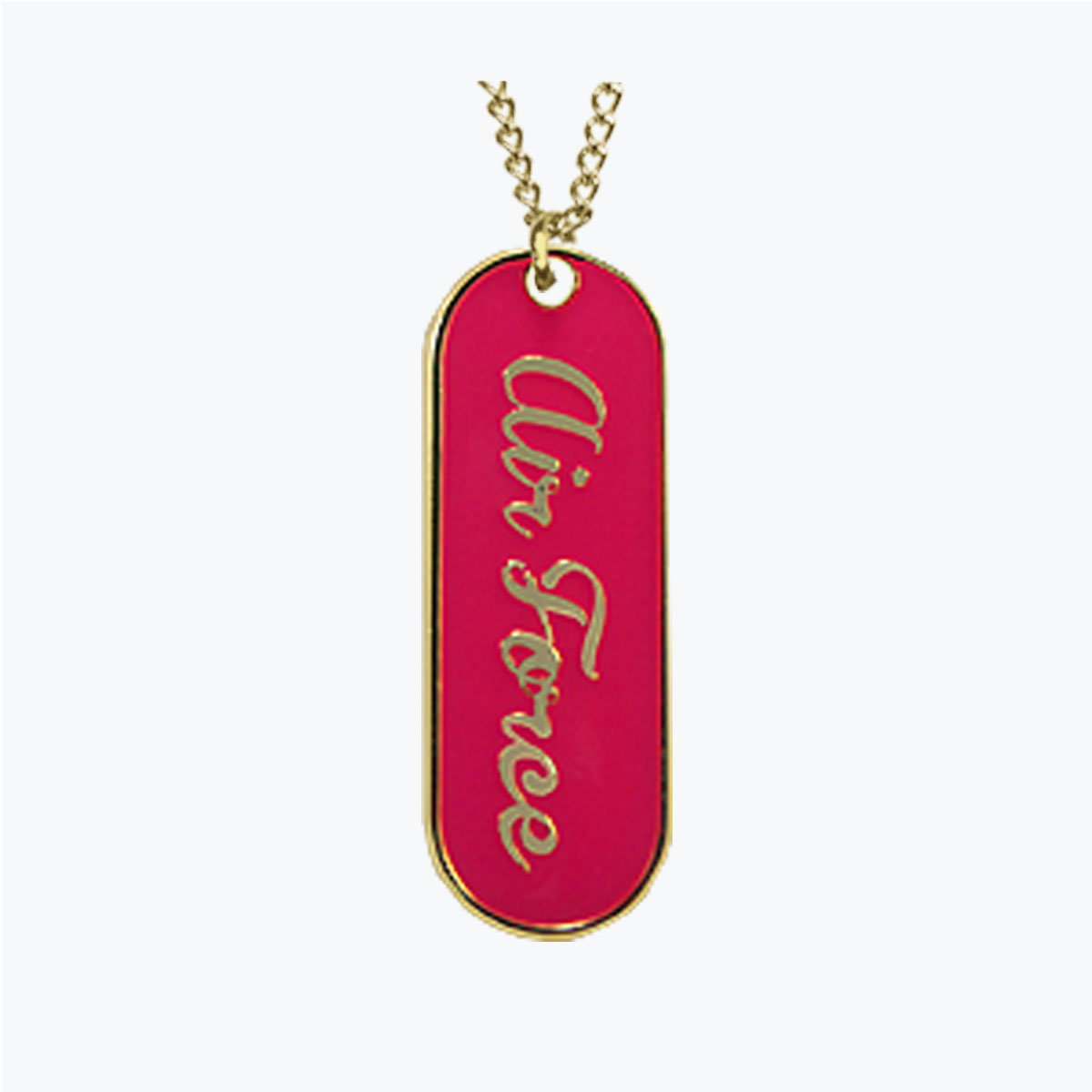 Mini Air Force Vertical Narrow Pink Dog Tag