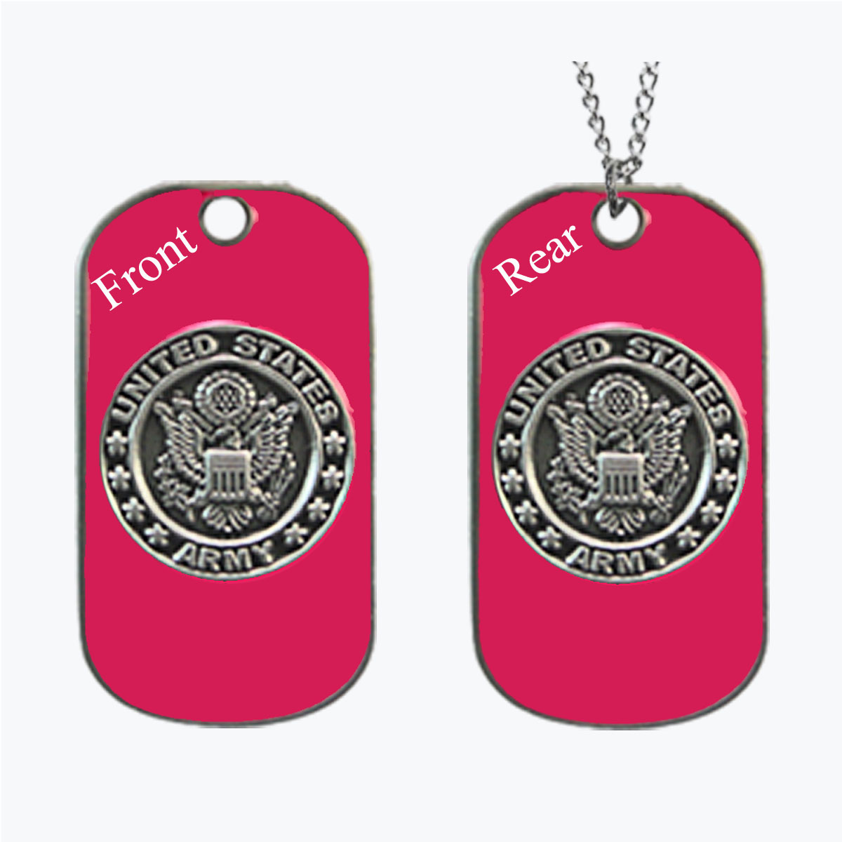 Mini Army Insignia Pink Dog Tag