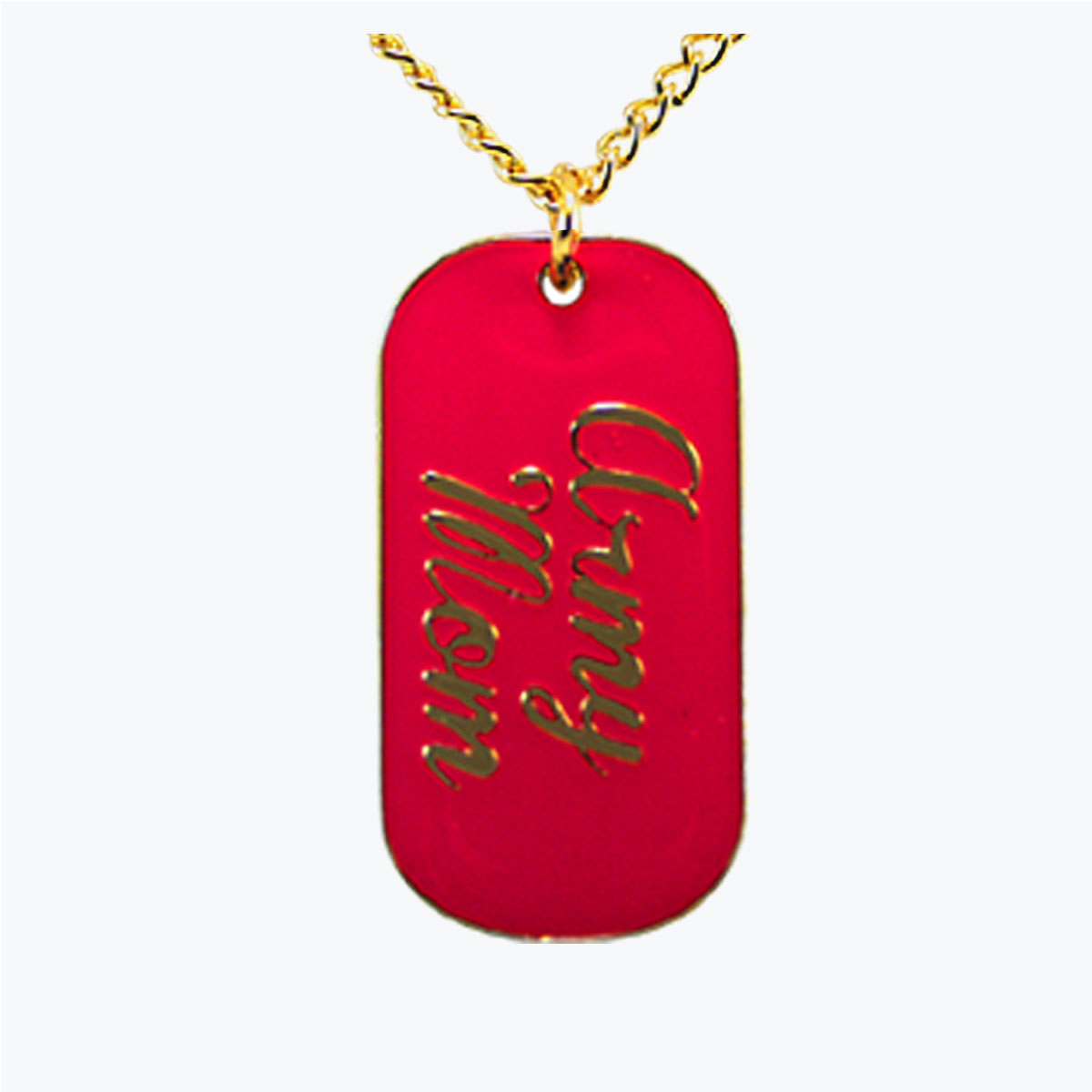 Mini Army Mom Pink Dog Tag