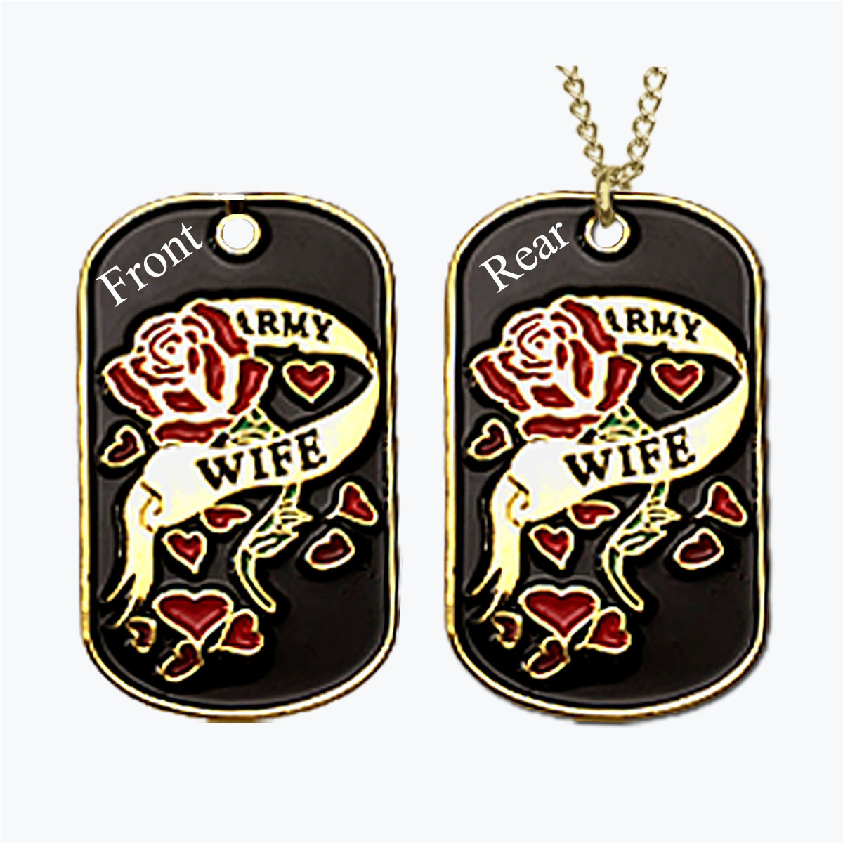 Mini Army Rose Wife Dog Tag