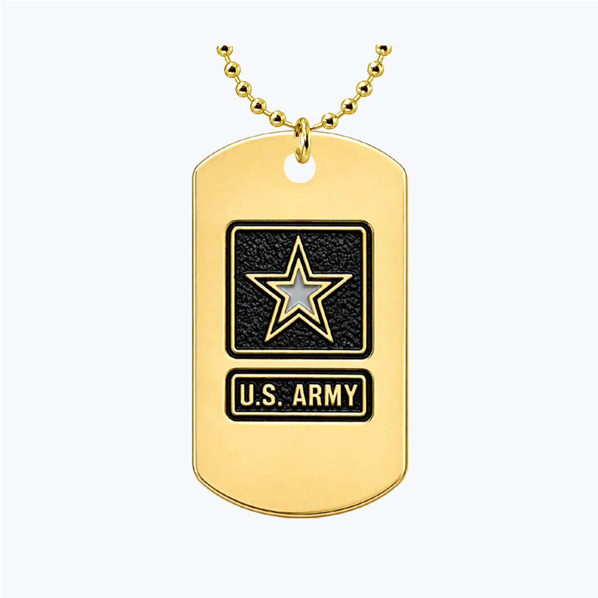 Mini Army Star Black Dog Tag