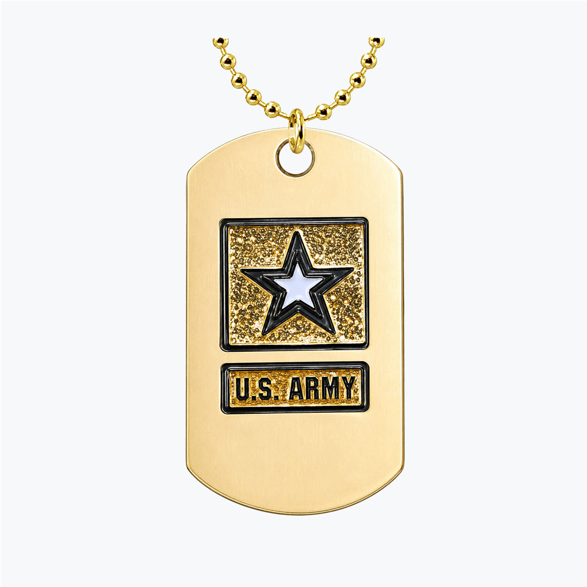 Mini Army Star Gold Dog Tag
